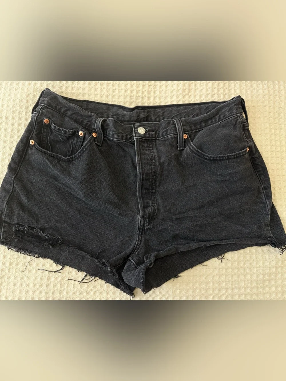Levi's Black High-Rise Denim Shorts
